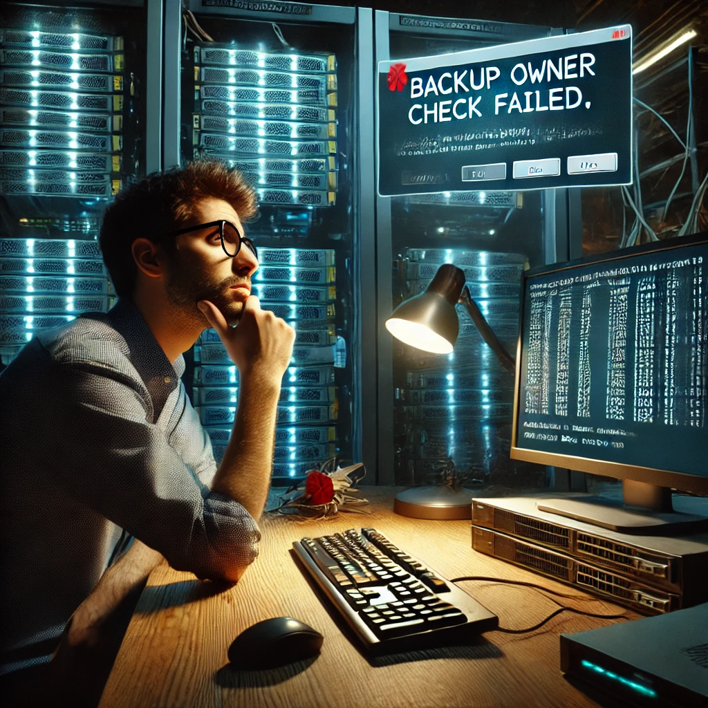 Backup owner check failed — how to fix it