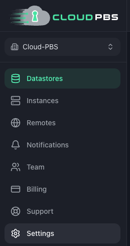 The dashboard sidebar