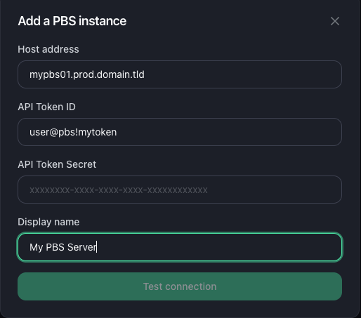 Adding a remote PBS instance
