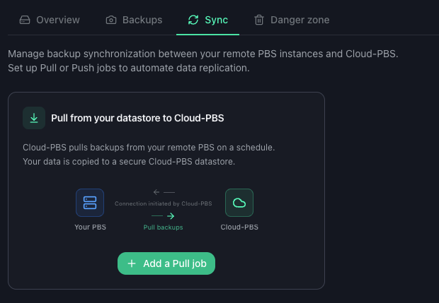The sync job wizard